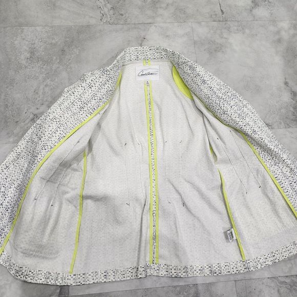 Carol Anderson Blazer Jacket Womens Size 2 White Black Trim Career Button Front - Picture 5 of 11